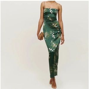 COPY - Reformation Frankie Silk Dress in Buena - FREE SHIPPING